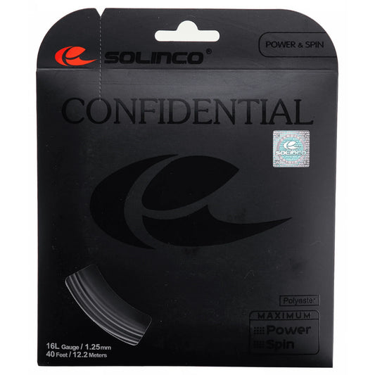 Solinco Confidential 1.25mm/16L  12.2M Set Tennis String Dark Silver