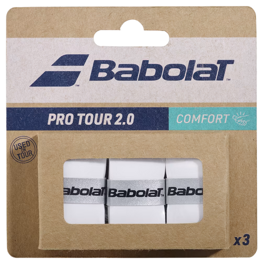 Babolat Pro Tour 2.0 3 Pack OVERGRIP Comfort White
