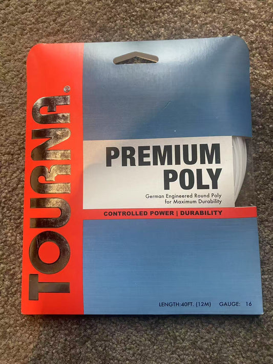 Tourna Premium Poly 16 Tennis String 12M set White
