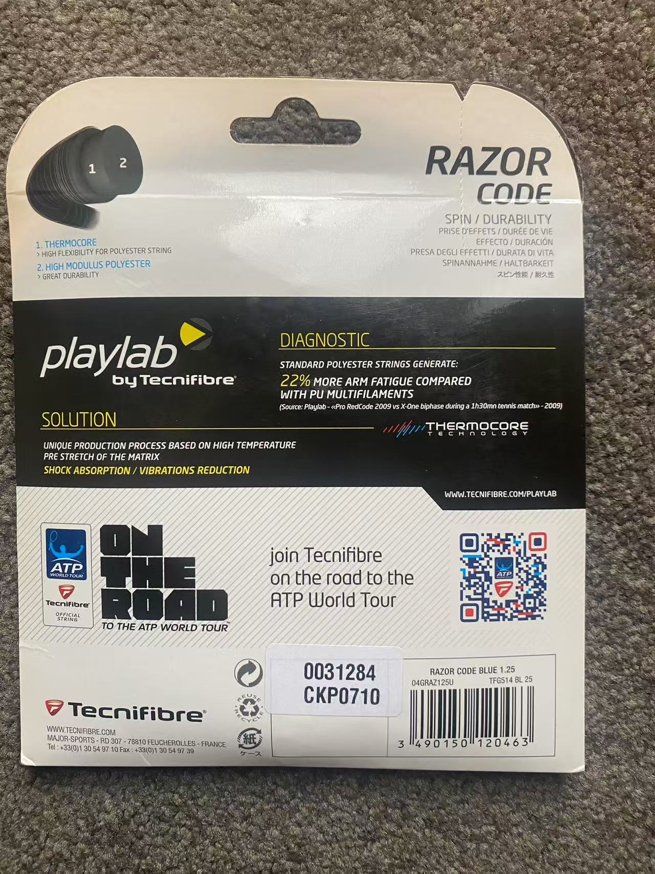 Tecnifibre Razor Code 17/1.25 12M set Tennis String Blue