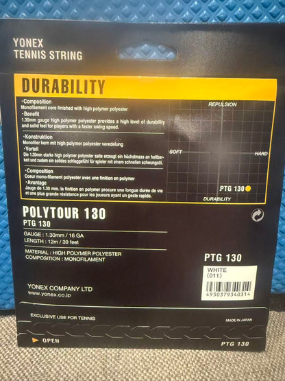 Yonex POLY TOUR  130 Tennis string 12M Set White