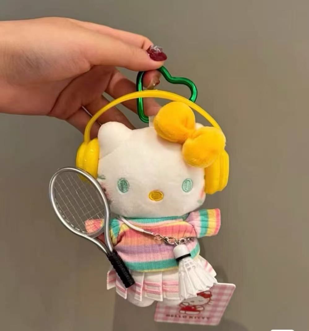 HelloKitty Cat sports tennis keychain