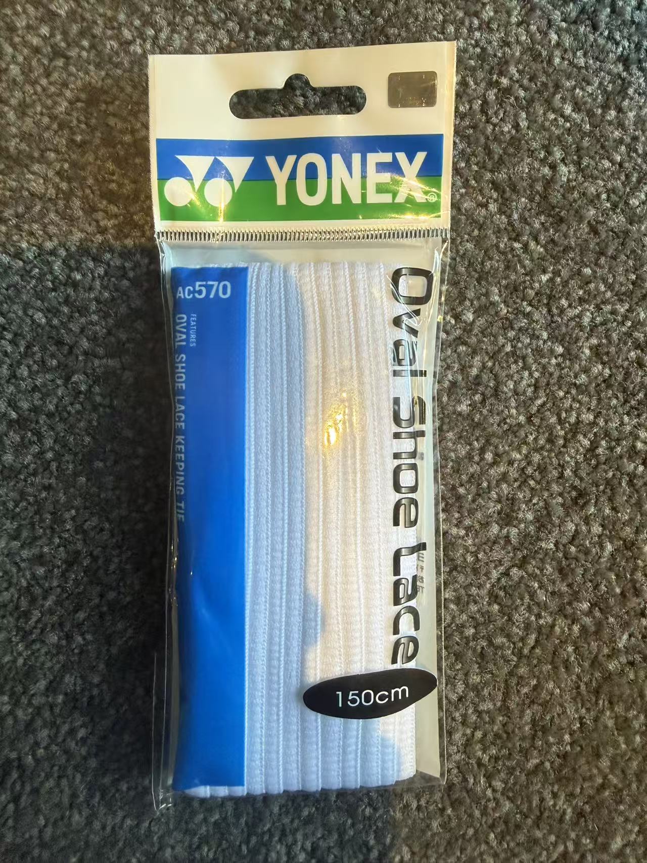 Yonex AC570  Oval Shoes Lace 150 cm Keeping Tie (One Pair) White