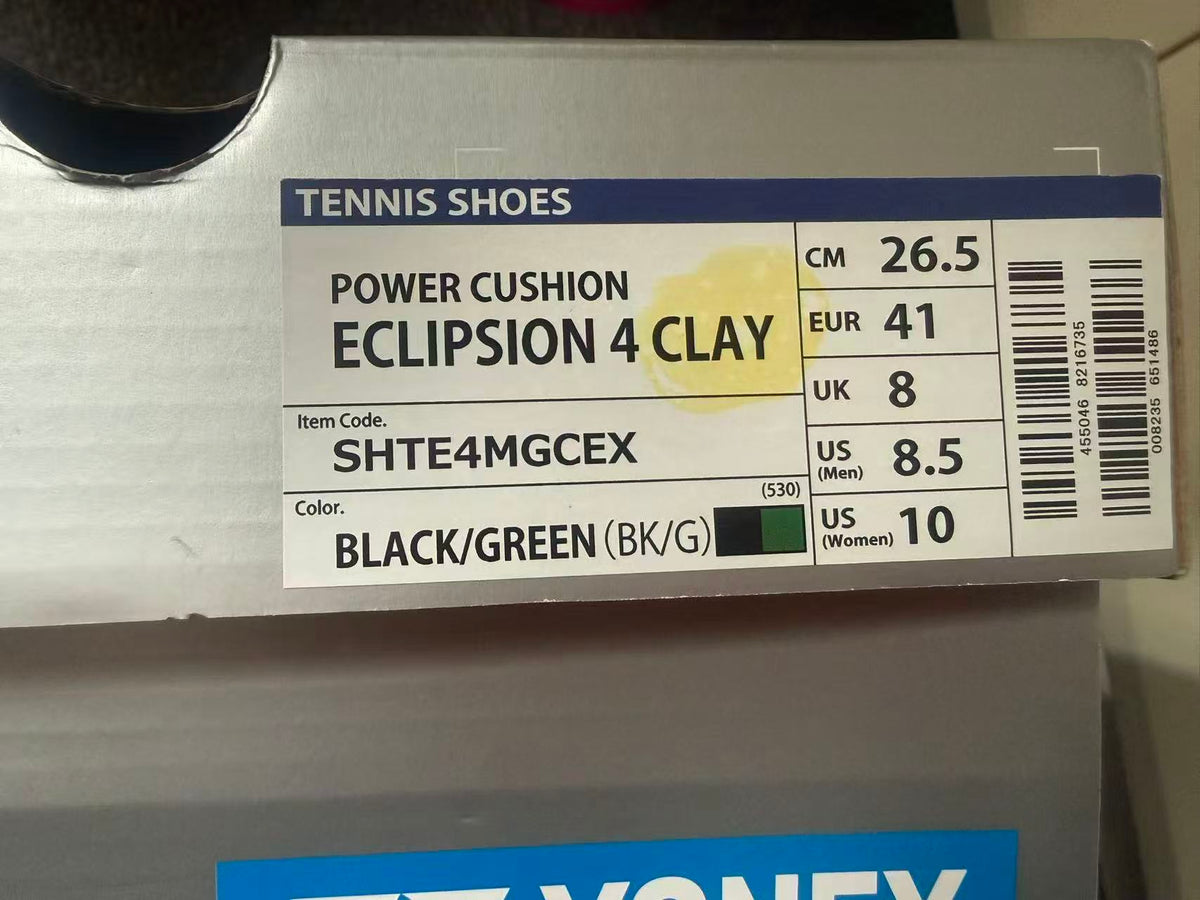 YONEX POWER CUSHION ECLIPTION 4  Men's Tennis Clay Shoes Black/Green
