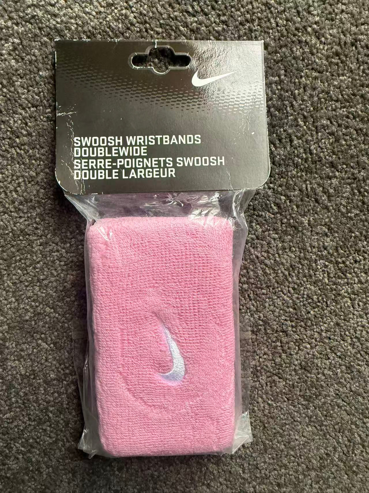 Nike Swoosh Double-Wide Wristband Pink