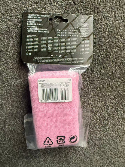 Nike Swoosh Double-Wide Wristband Pink