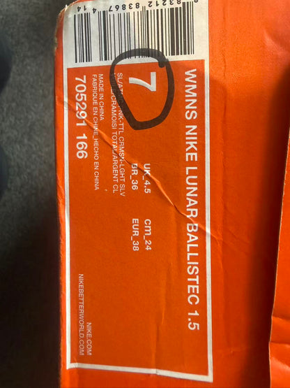 Nike lunar ballistec 1.5 Women Tennis shoes US 7 705291 166