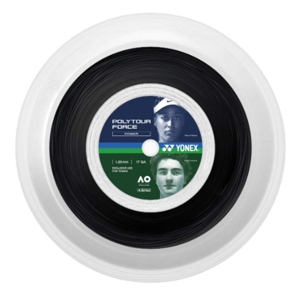 Yonex Poly Tour Force 120/125 Tennis String 200M REEL  Black