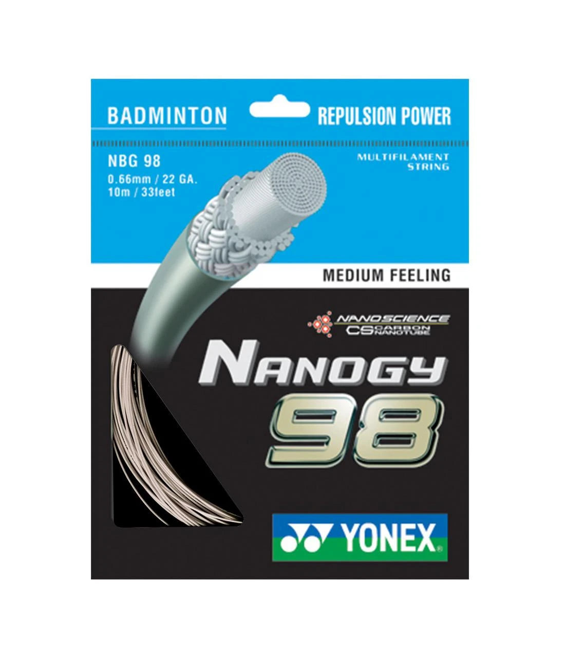 YONEX NANOGY 98 Badminton String 10m set Silver