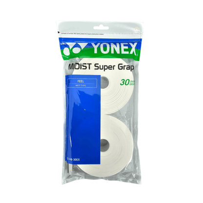 YONEX AC148 30EX Moist Super Overgrips White 30 Pack