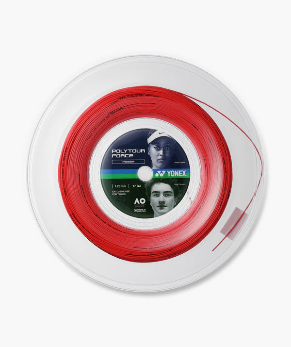 Yonex Poly Tour Force 120/125 Tennis String 200M REEL  Ruby Red