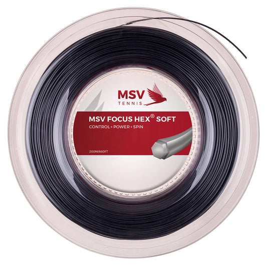 MSV Focus Hex Soft 18L/1.15 Tennis String 200M Reel Black