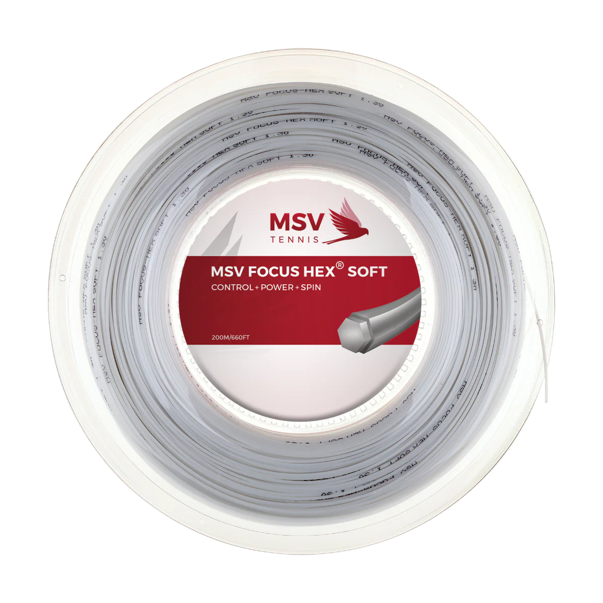 MSV Focus-Hex Soft 1.25 White tennis string 200m Reel