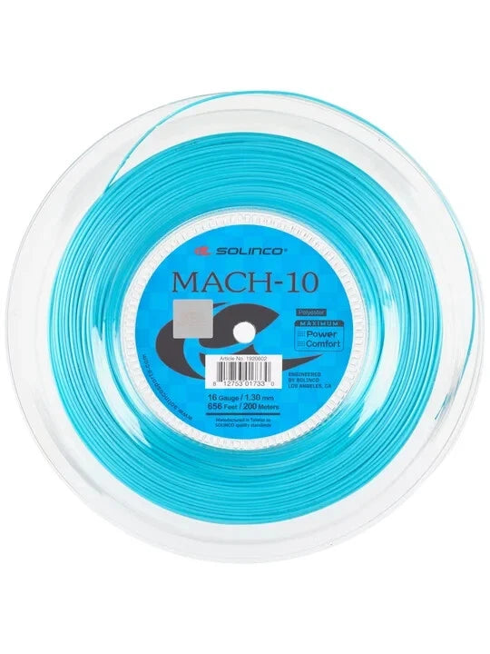 Solinco Mach-10 16/1.30MM Tennis String 200M Reel Blue