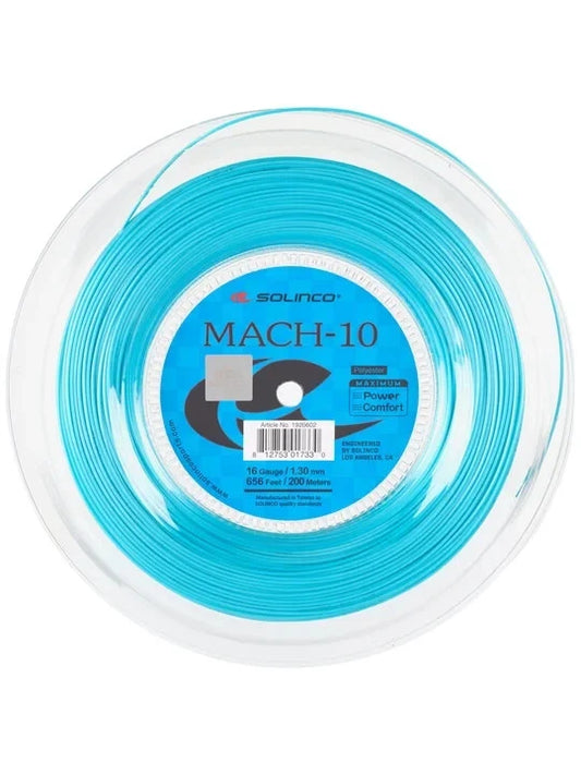Solinco Mach-10 16/1.30MM Tennis String 200M Reel Blue