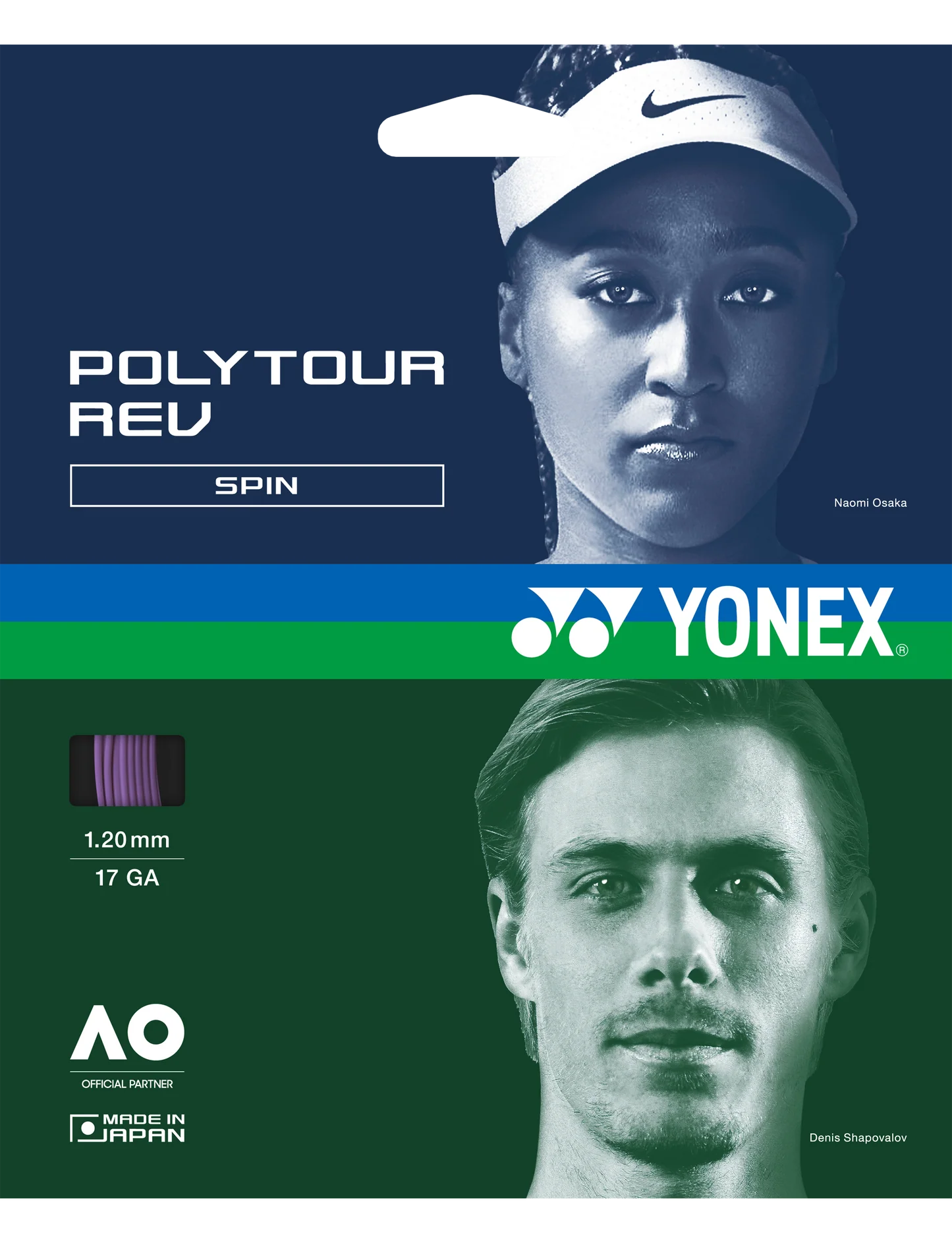 Yonex POLY TOUR REV 120 Tennis string 12M Set