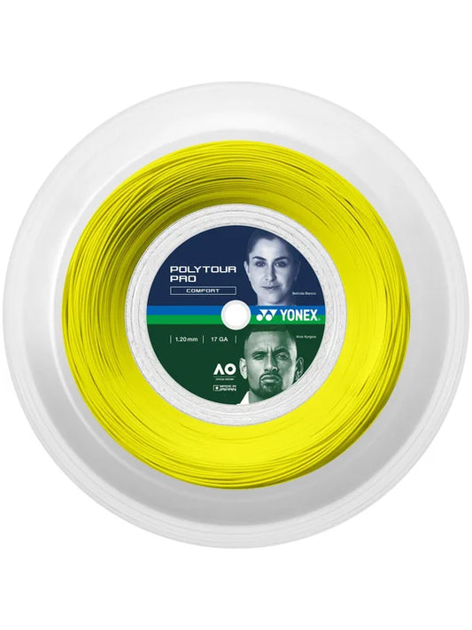 Yonex Poly tour Pro 115/120/130 Tennis string 200M Reel Yellow