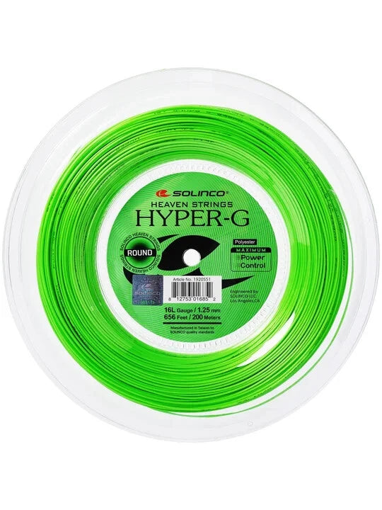 Solinco HYPER-G Round 1.25mm/16L Tennis String 200M Green