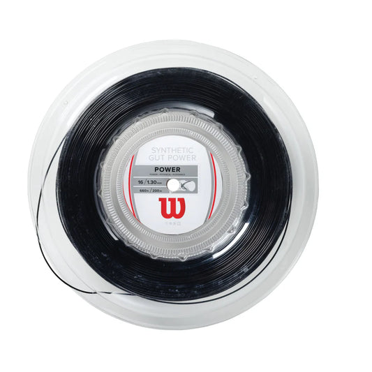 WILSON SYNTHETIC GUT POWER 16 TENNIS STRING 200M REEL BLACK