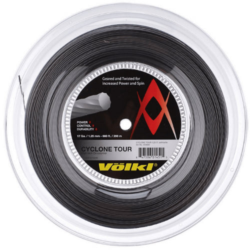 Volkl Cyclone Tour 17/1.25 Tennis String 200M Reel Black