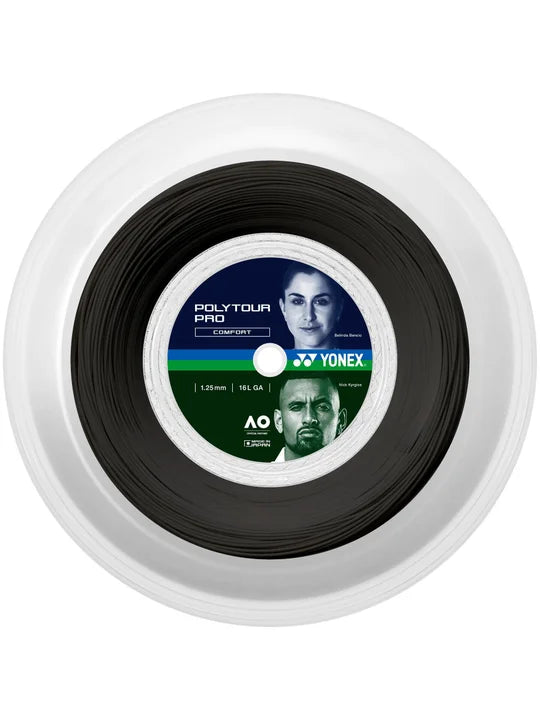 Yonex Tennis String Poly Tour Pro 125 /130 200M Reel Black