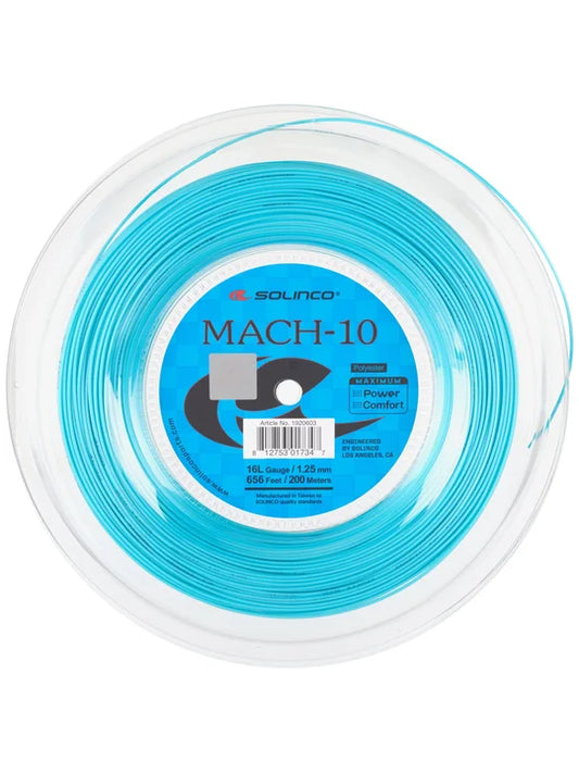 Solinco Mach-10 16L/1.25 Tennis String 200M Reel Blue