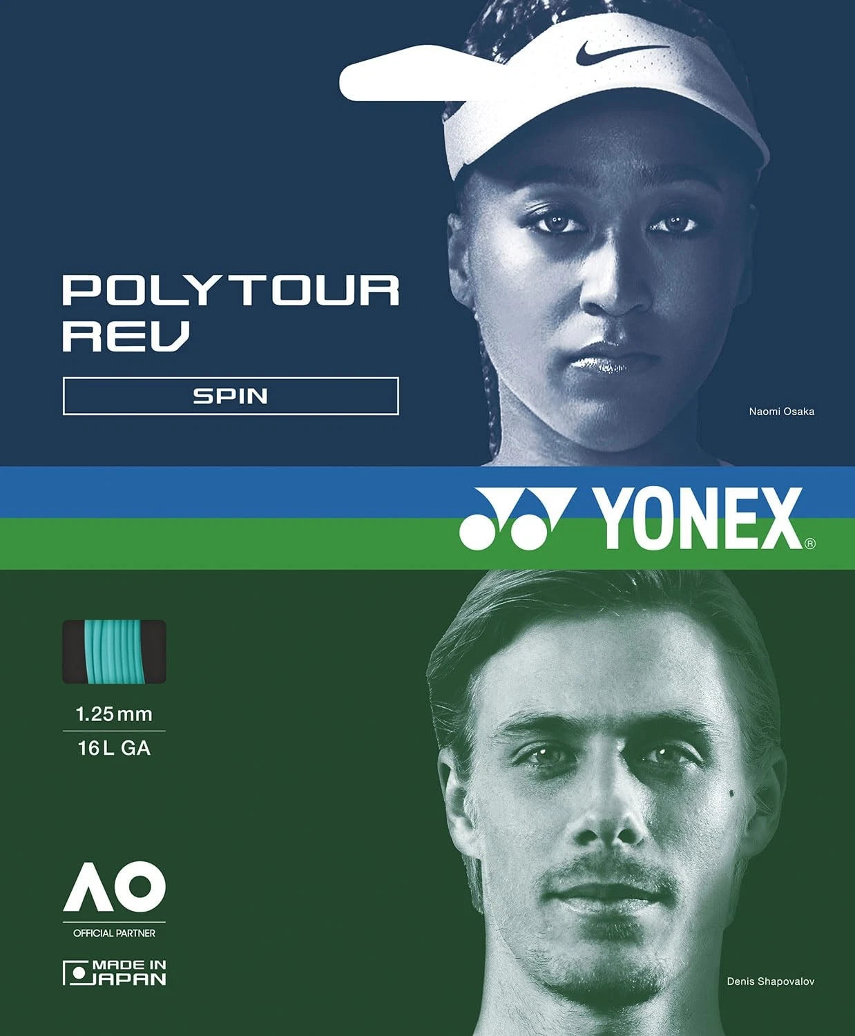Yonex POLY TOUR REV 125 Tennis string 12M Set