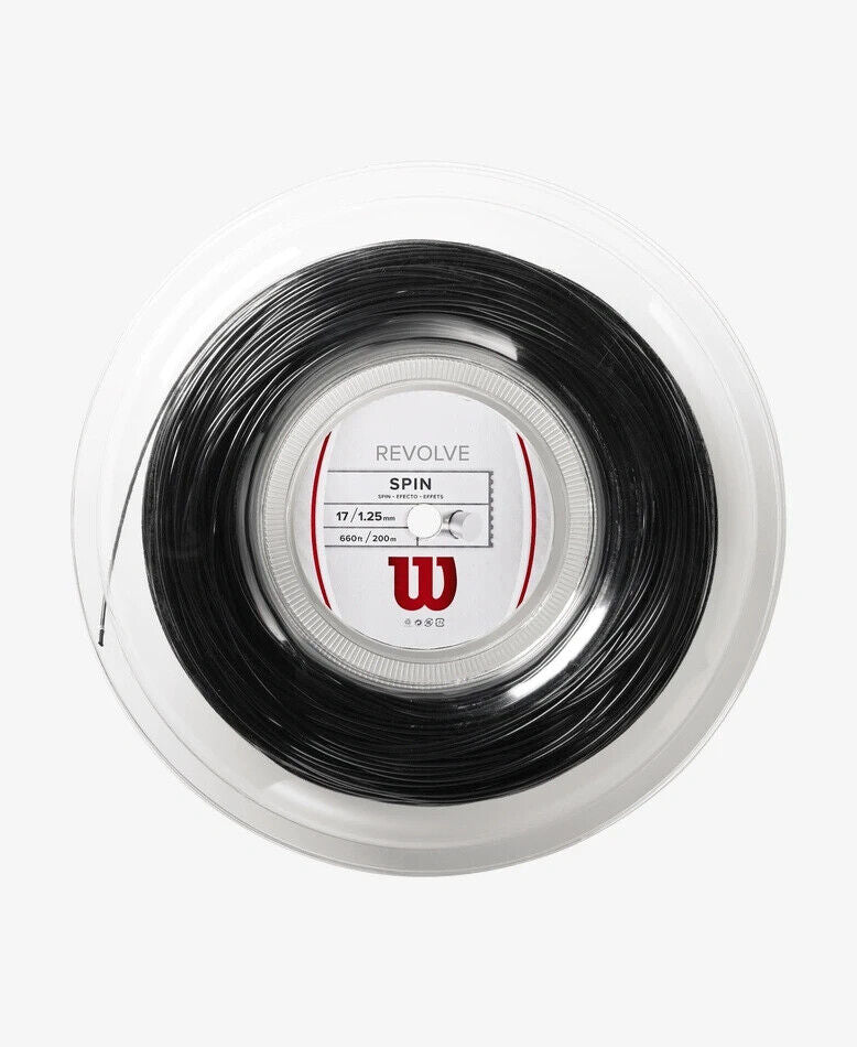 Wilson REVOLVE 17/1.25mm TENNIS STRING  200M REEL Black