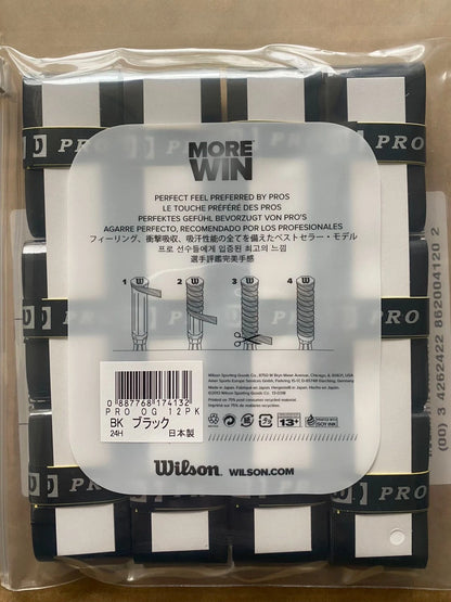WILSON Pro Overgrip 12 Pack Black Japan Verison