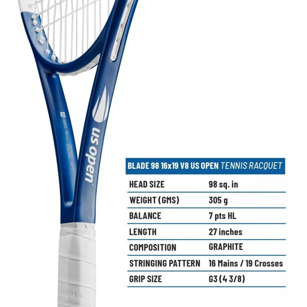 Wilson 2023 Blade 98 V8 US Open Tennis Racquet G3 Frame