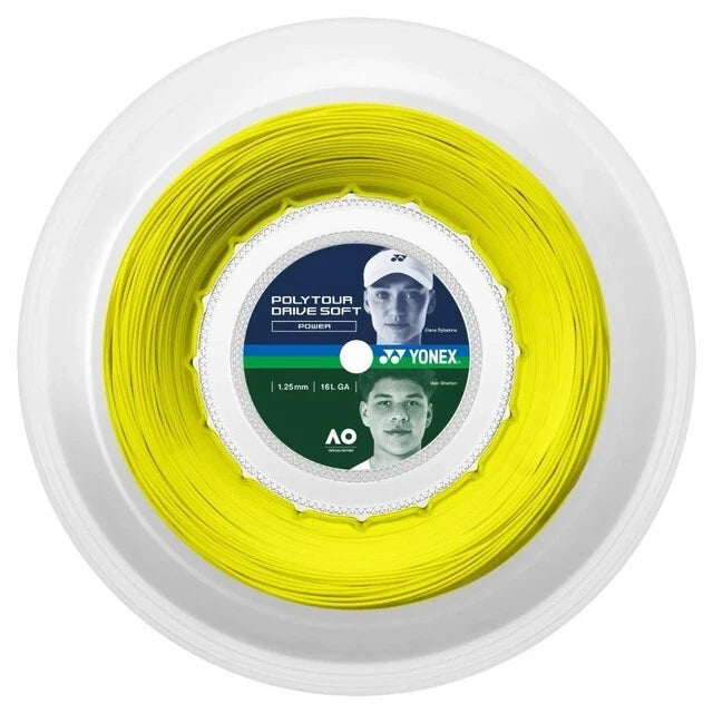Yonex  POLY TOUR Drive Soft 125 Tennis String 200M Reel Yellow