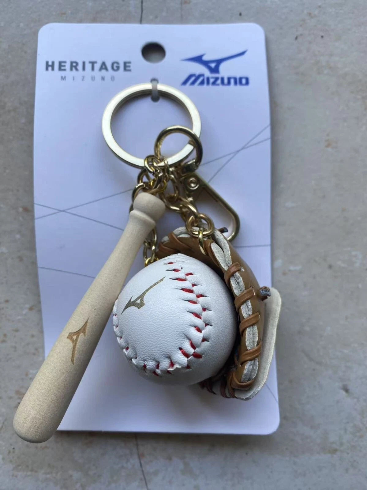 Mizuno Baseball Glove Bat Sports Series Key Chain
