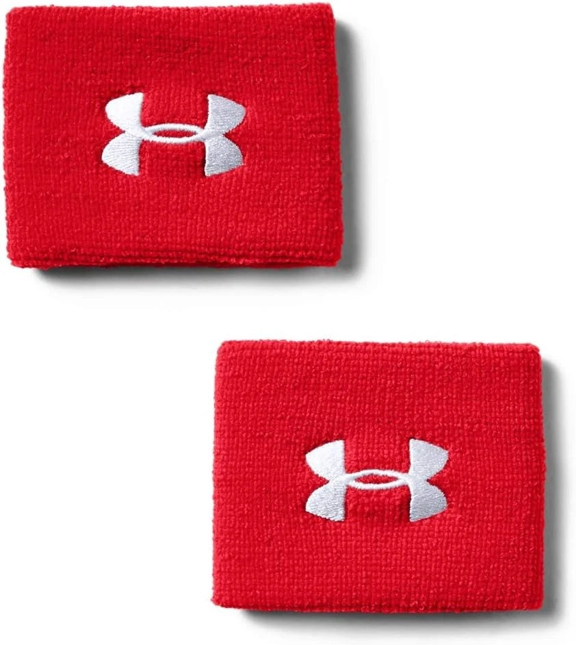 Under Armour Unisex 3-inch Performance Wristband 2-Pack Red