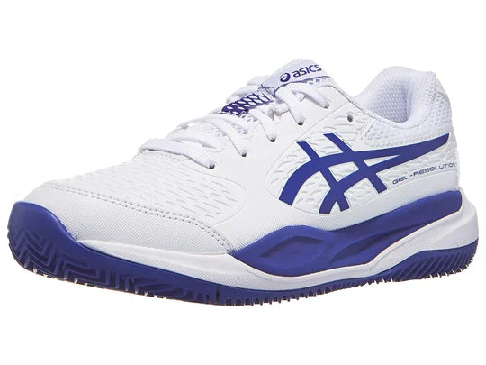 Asics Gel Resolution X GS CLAY Wht/Cobalt Junior Shoes size 4