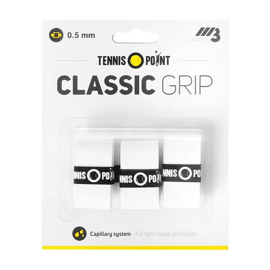 Tennis-Point Classic Grip 3 Pack White