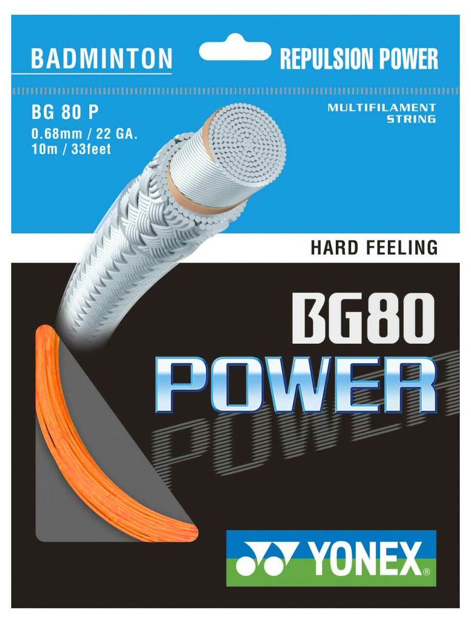 Yonex BG80 Power 0.68mm Badminton string 10M Set Orange