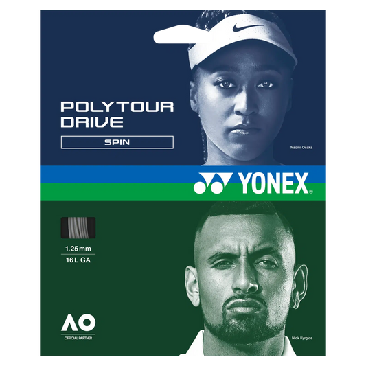 Yonex POLYTOUR DRIVE 125 16L 12M set Tennis String Silver
